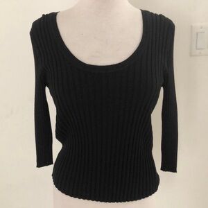 Apostrophe Petite Women knit top Round neck Black Size M(10-12)
